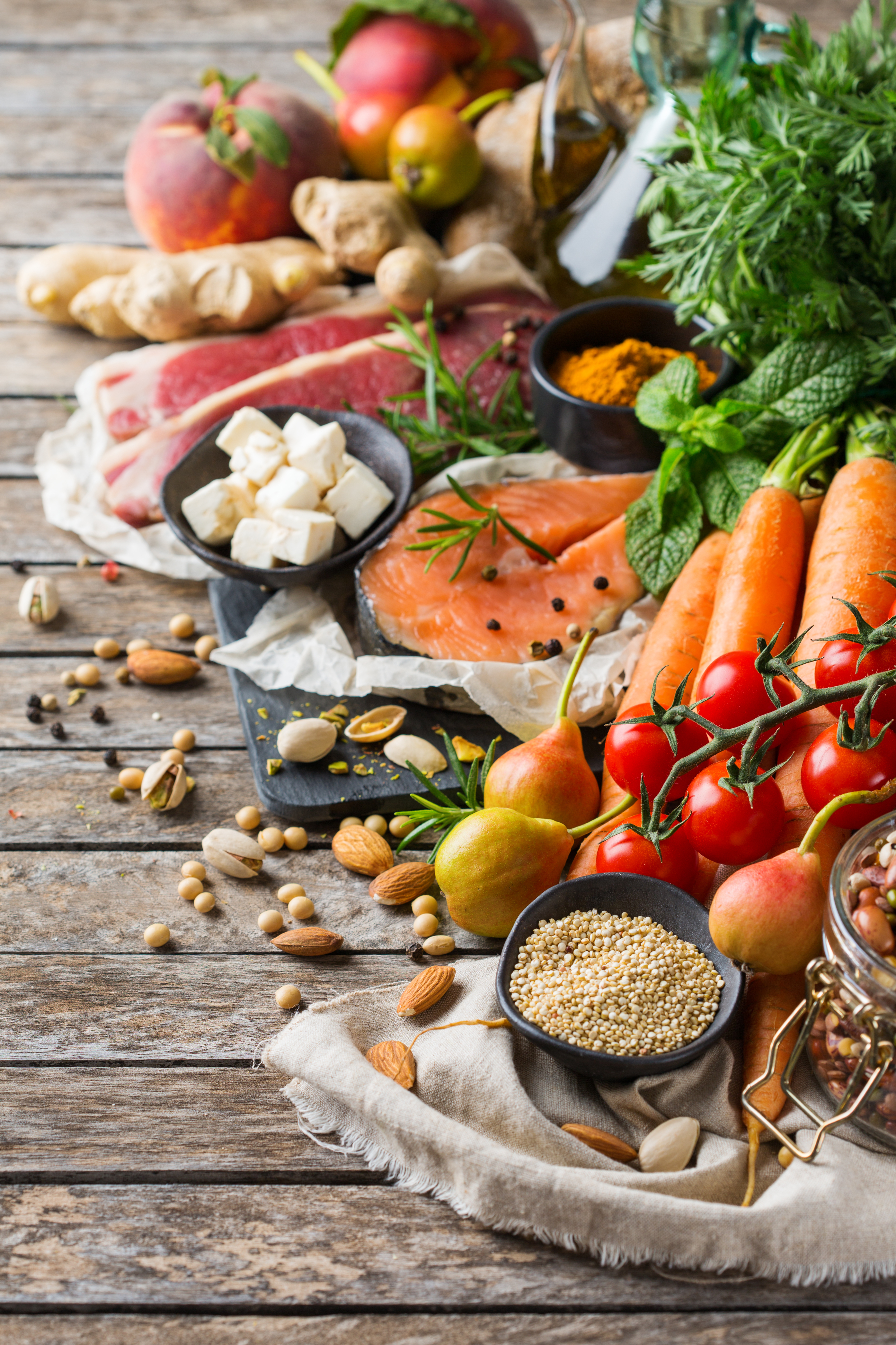 Assortment of healthy food